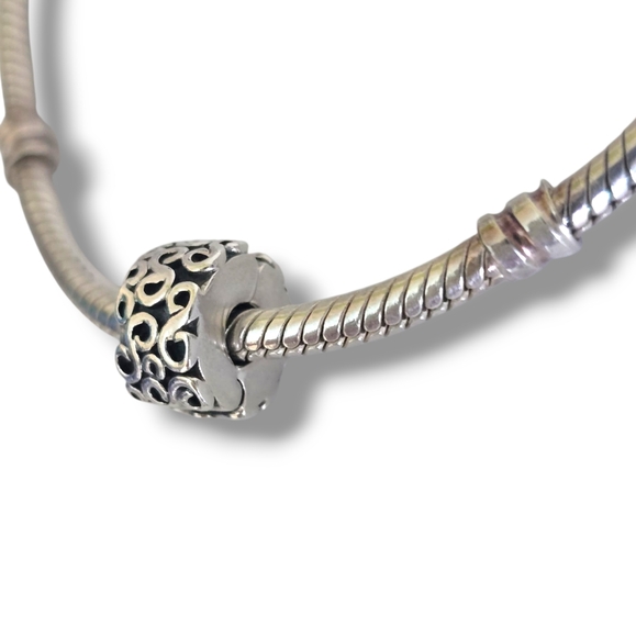 Pandora Sterling Silver Fixed Swirl Clip Charm Spacer 790338 Retired - Picture 4 of 16